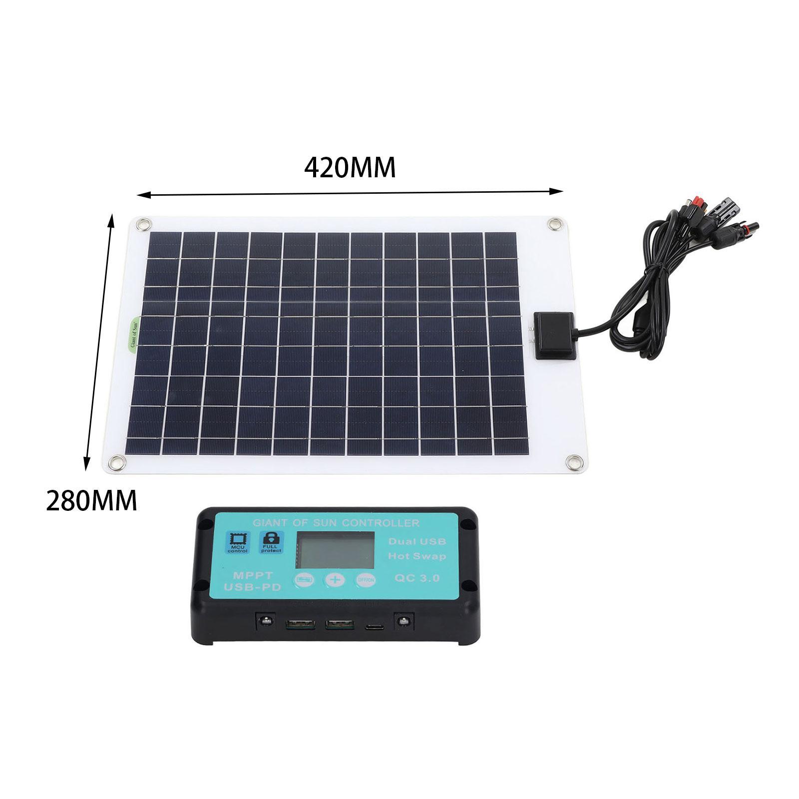 Solar Panel with Dual USB Mppt Controller Solar Charge Controller Waterproof