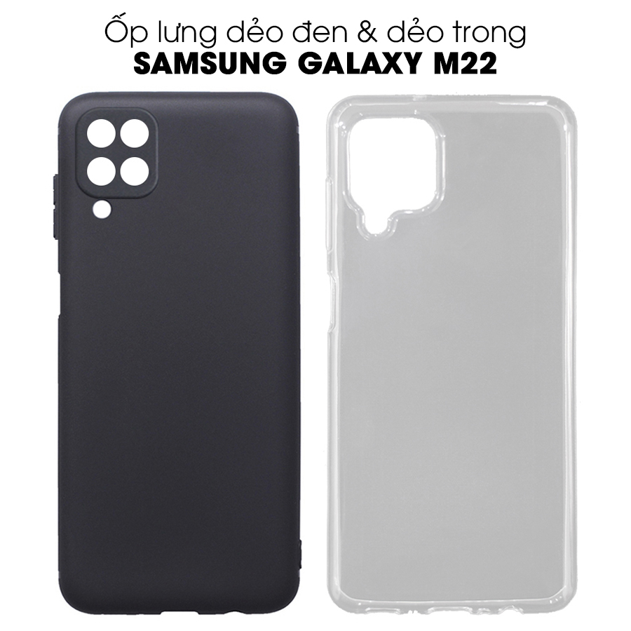 Ốp lưng Dẻo TPU Dành cho Samsung Galaxy M22 Silicon Dẻo Đen và Dẻo Trong Handtown - Hàng Chính Hãng