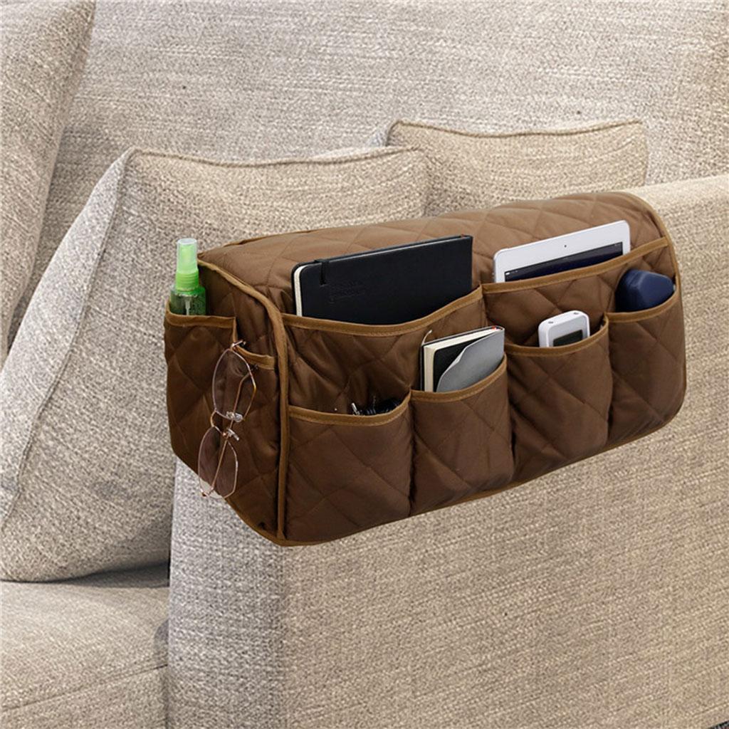 14 Pockets Sofa Armrest Organizer Hanging Storage Bag DVD Phone