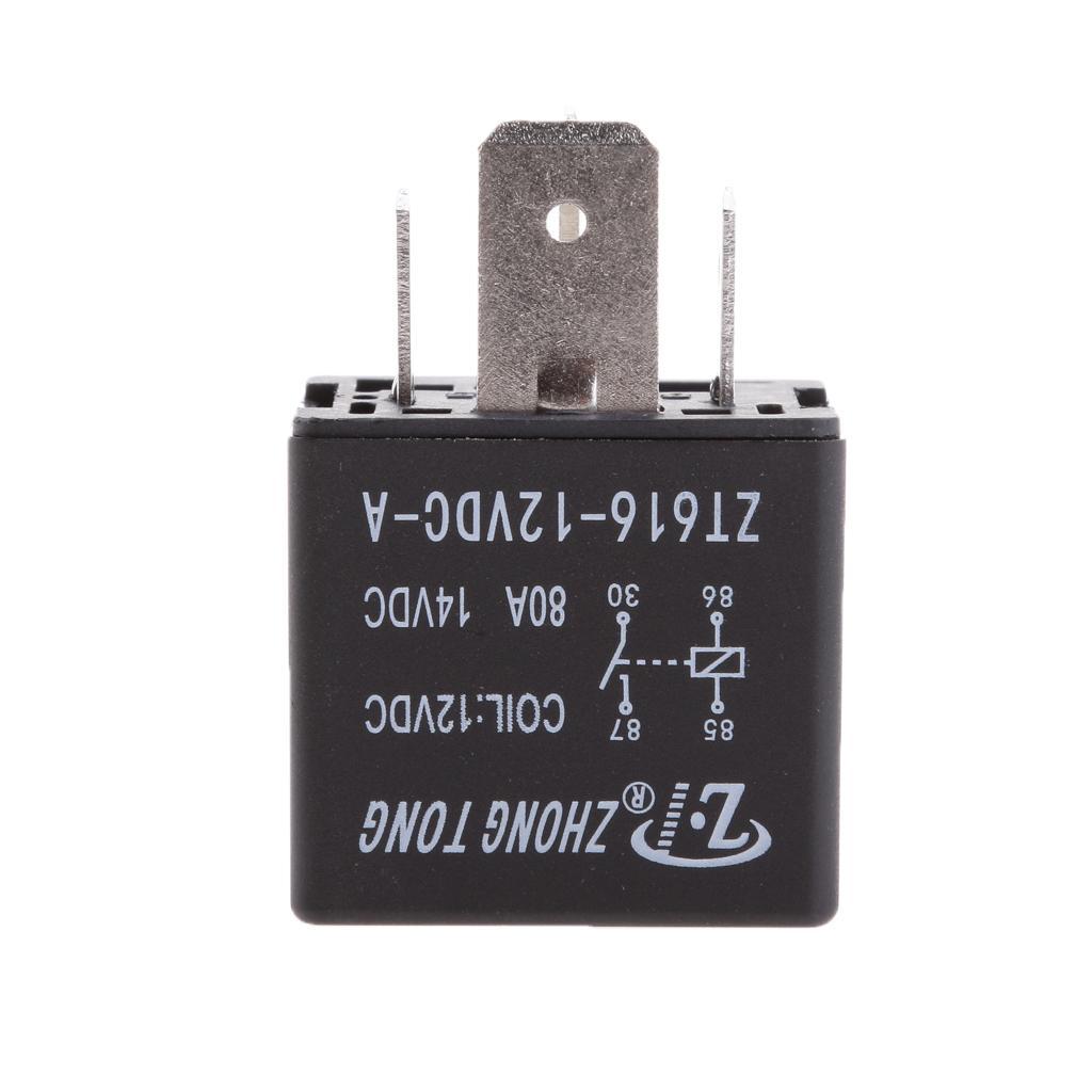 3-10pack 12V 80A 4 Pin Automotive Normally Open Contact Relay