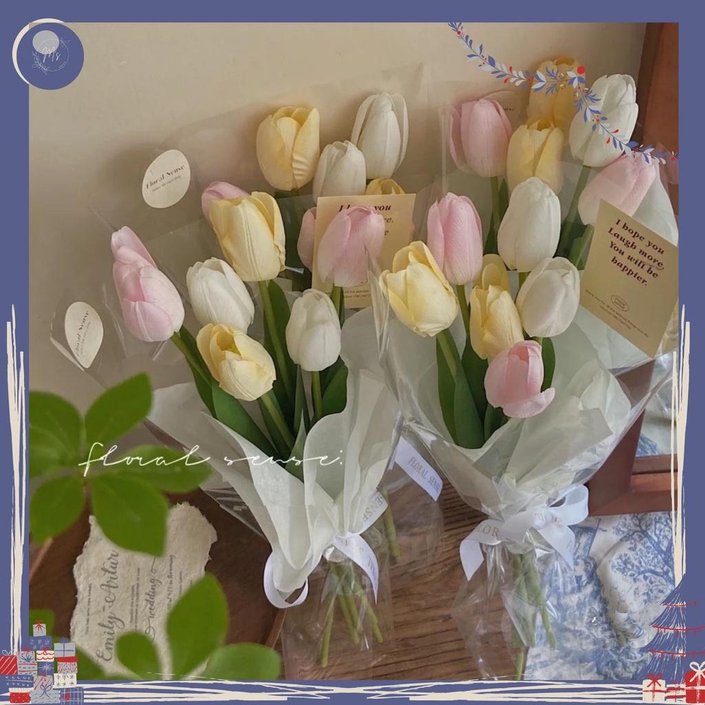 Hoa Tulip Decor Mềm Mại - Bình Hoa Tulip Thủy Tinh