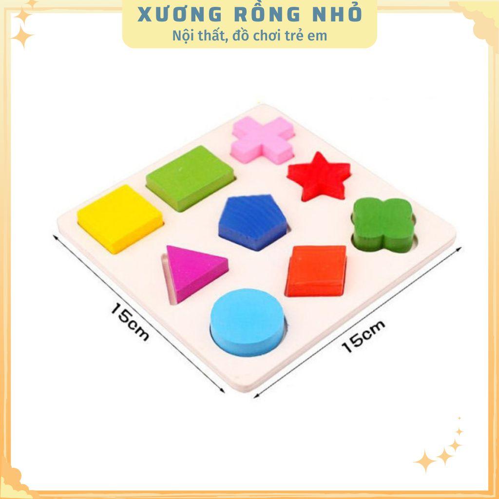 Đồ chơi xếp hình bằng gỗ, combo 3 bảng ghép hình học, Giáo cụ montessori gỗ - Đồ chơi trí tuệ an toàn cho bé