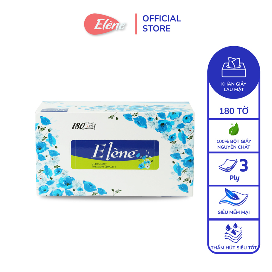 Combo 3 Hộp giấy ăn Elene 180 tờ 3 lớp