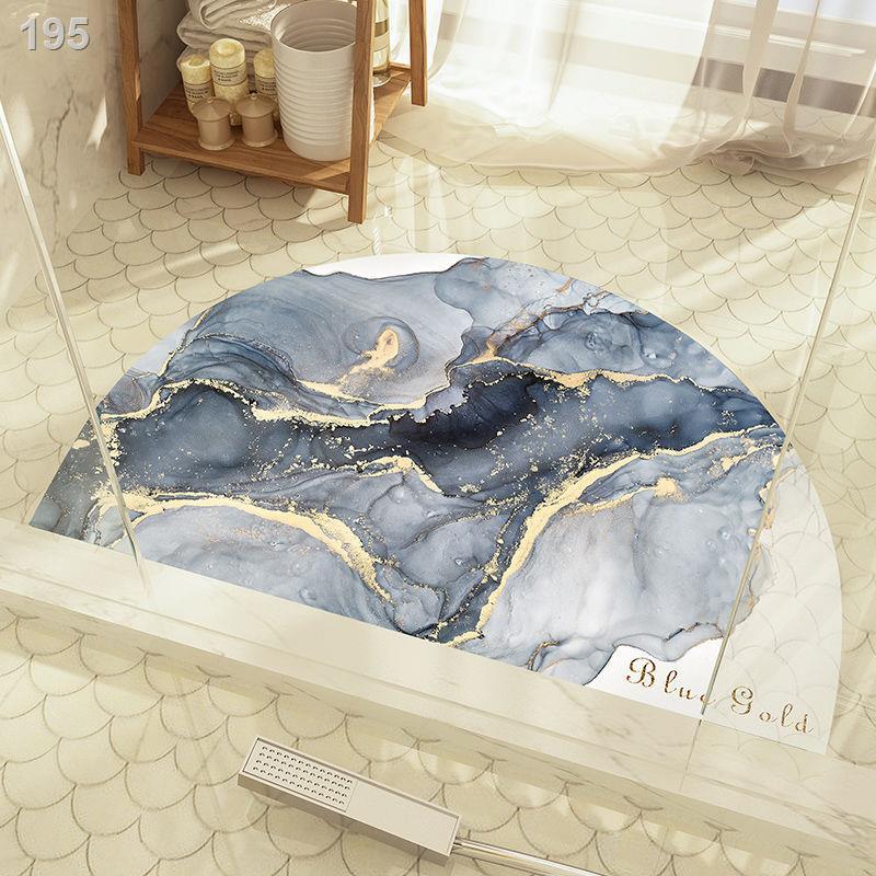 Tấm lót chân phòng tắm bằng tảo cát mềm thảm trải sàn lối vào nhà vệ sinh hình bán nguyệt chống trượt thấm nướ