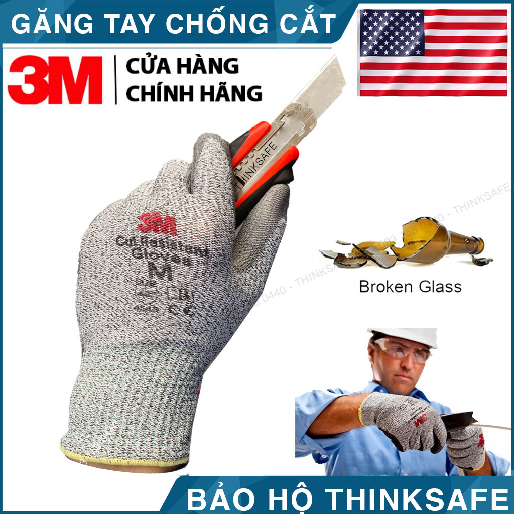 Găng tay chống cắt 3M cấp độ 5 chuyên dùng chống cắt tôn kính găng ôm tay dễ thao tác 3M CUT LV5 (Màu xám)