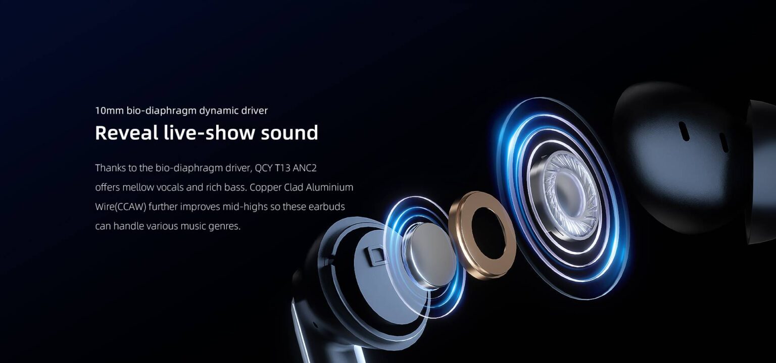 Tai nghe Bluetooth True Wireless QCY T13 ANC2 - Hàng Chính Hãng