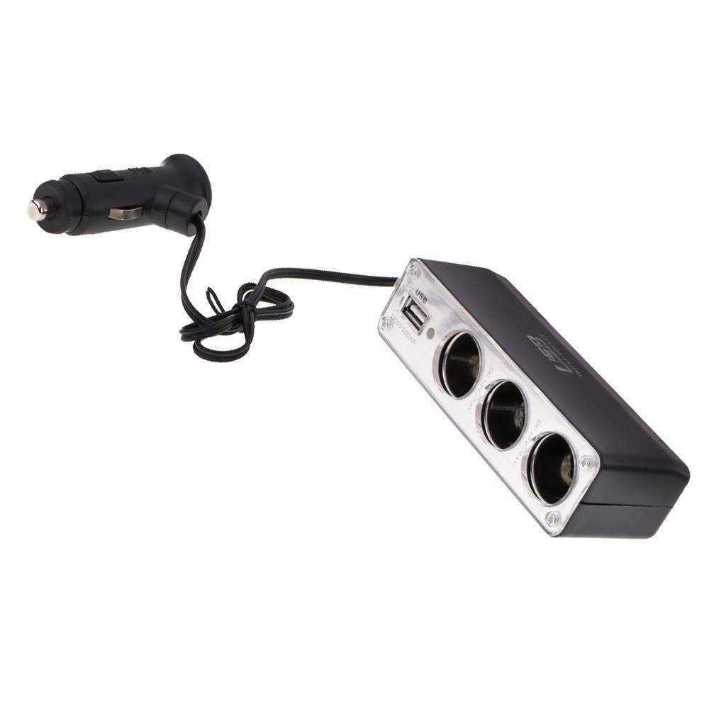 DC 12V USB Port Socket Car Lighter Splitter Adapter Charger