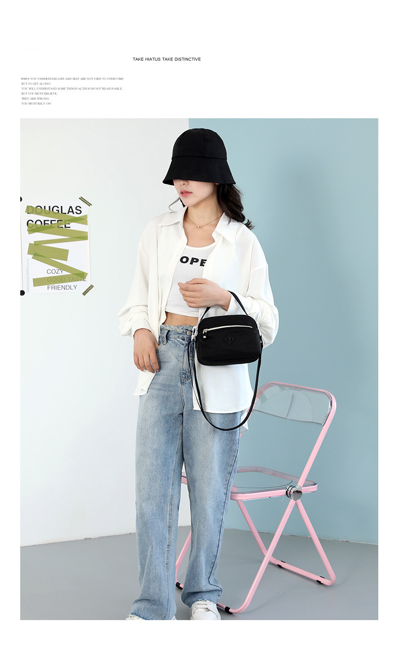 Túi đeo chéo nữ vải nylon chống nước form hộp ngang nhiều ngăn đựng phong cách mới dễ phối đồ thời trang 00462-3