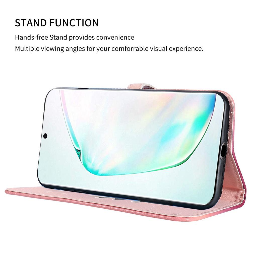 Bao da ví đựng thẻ màu gradient cho Samsung Galaxy S9 Plus S9+ S10 Plus S10+ S10e Note10+ Note 10 Pro Note20 Ultra 5G