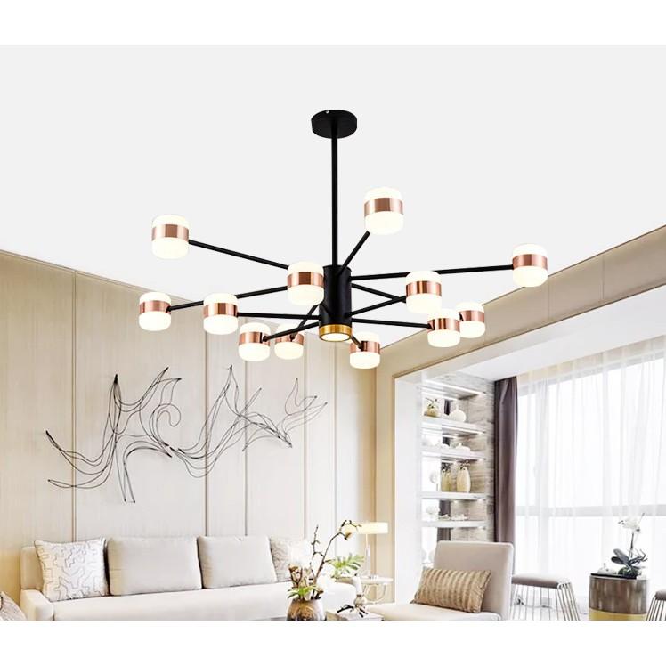 Đèn chùm 12 tay 3 màu ánh sáng độc đáo trang trí nội thất hiện đại sang trọng