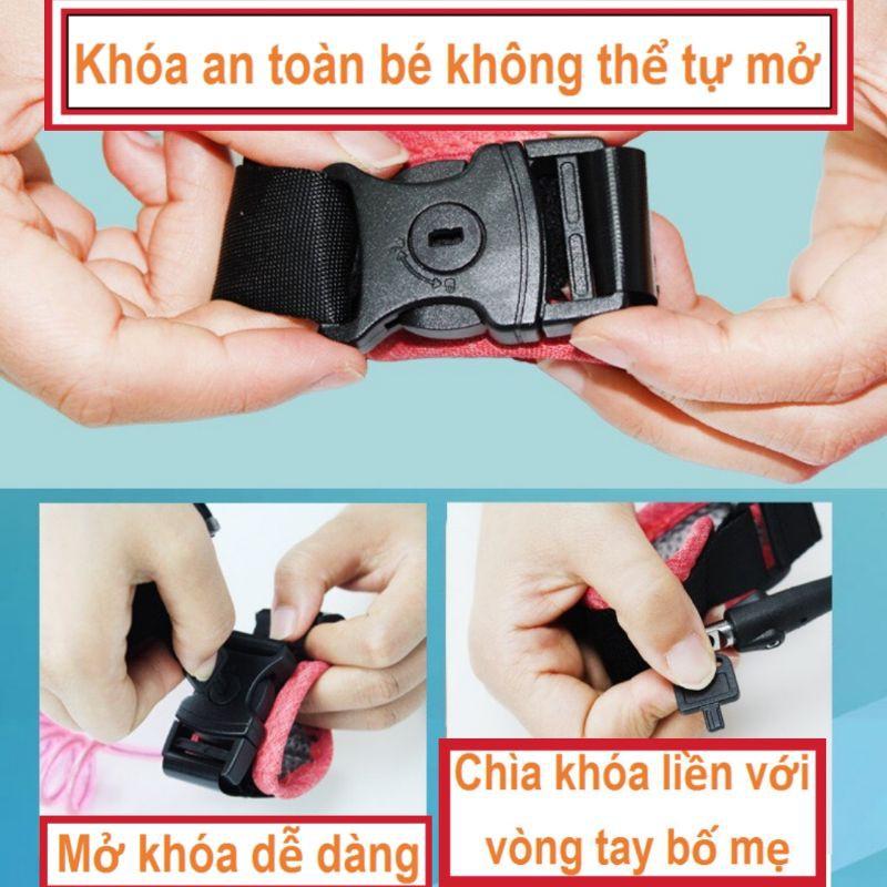 Dây chống lạc cho bé trai gái cao cấp có khóa an toàn dài 1.5m/2.5m