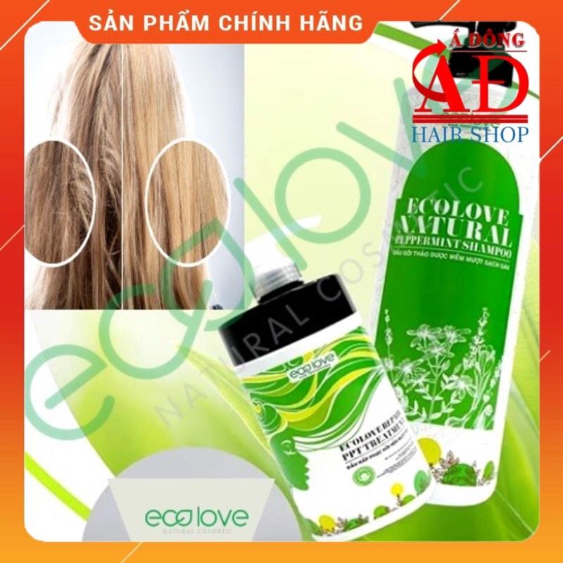 BỘ DẦU GỘI HẤP Ủ TÓC HÀN QUỐC ECOLOVE NATURAL PHỤC HỒI SIÊU MƯỢT 1000ML