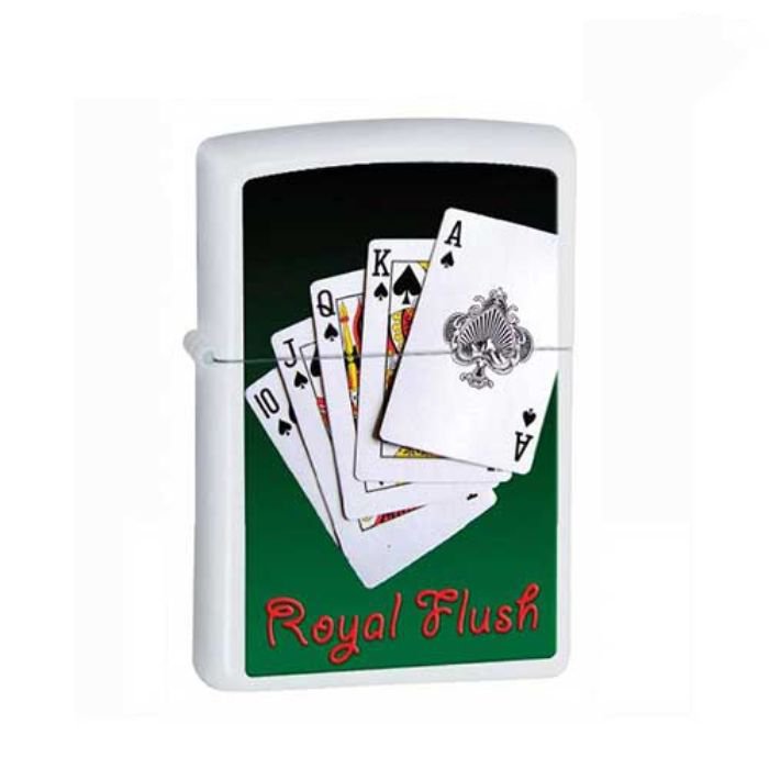 Bật Lửa Zippo Royal Flush White Matte Chính Hãng Usa