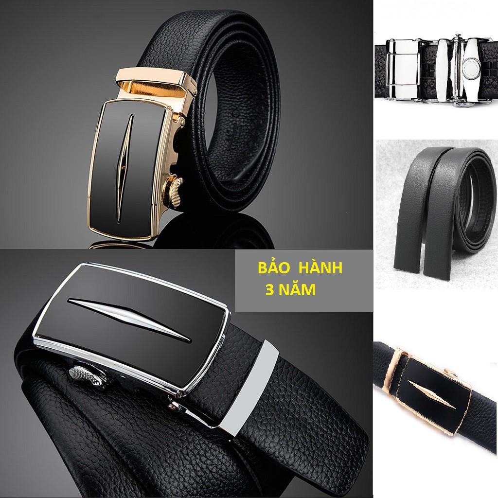 Thắt Lưng Da Nam Da Bò 100% Cao Cấp, Dây Nịt Khóa Cài Sang Trọng Nam Tính GC02