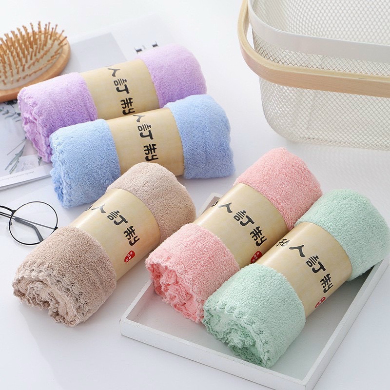 Combo 4 Khăn Mặt Lông Cừu Hàn Quốc Siêu Thấm Hút Cực Mịn - 30x50 cm - Trơn
