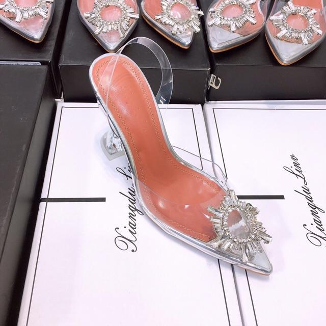 Sandal pha lê hoa đá kèm ảnh thật - Cherry shoes