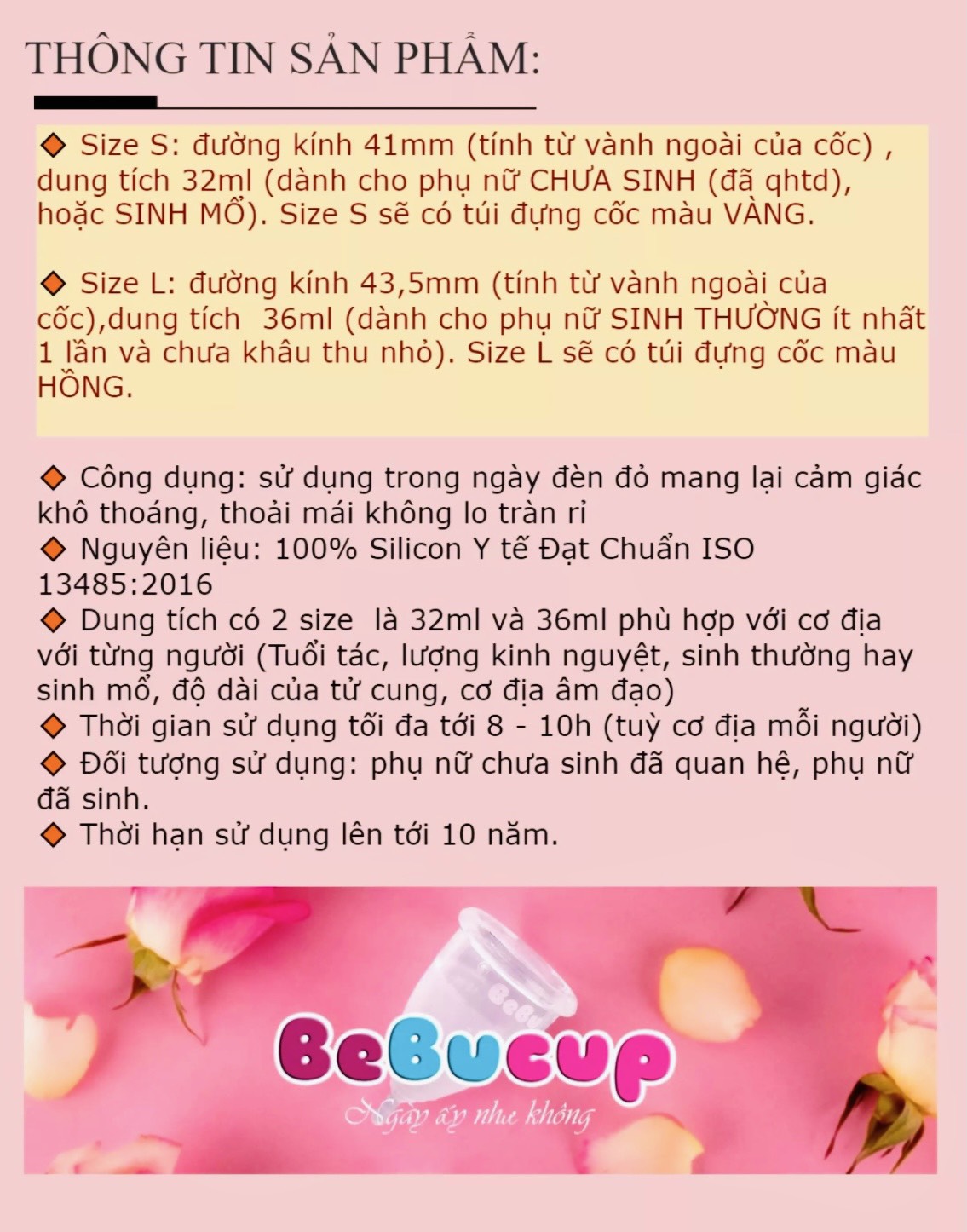 Cốc Nguyệt San BeBuCup Chính Hãng,100% Silicol Y Tế siêu mềm