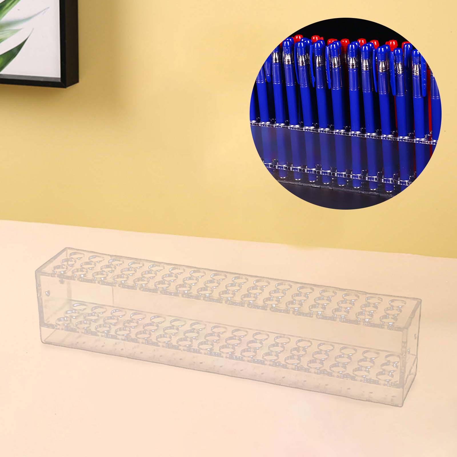 Clear Pen Pencil Display Tray 48 Holes Paint Brush Holder for Paint Brushes