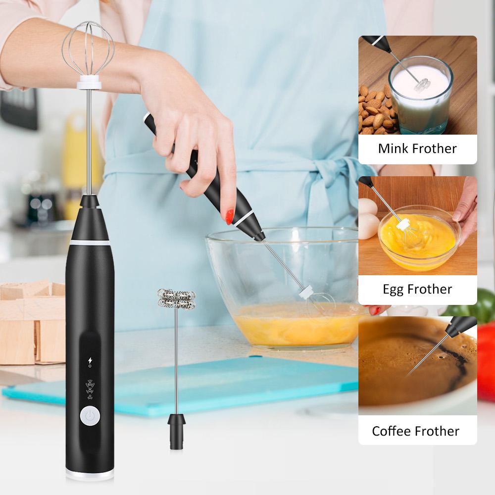 Điện Trứng Bọt Sữa Máy Xay Sinh Tố Cầm Tay USB Sạc Bong Bóng Bọt Be Máy Làm Đánh Trộn Cho Cà Phê Cappuccino