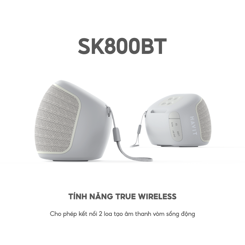 Loa Bluetooth HAVIT SK800BT Thiết Kế Nhỏ Gọn, BT 5.0, Công Suất 4W, Thời Gian Chơi Lên Đến 6h - Hàng Chính Hãng