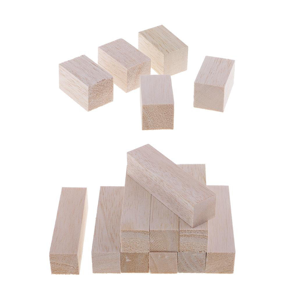 Bộ 15 Miếng Gỗ Balsa Khối Hình Khối TỰ LÀM Để Tạo Hình Thủ Công làm việc Gỗ Chất Liệu