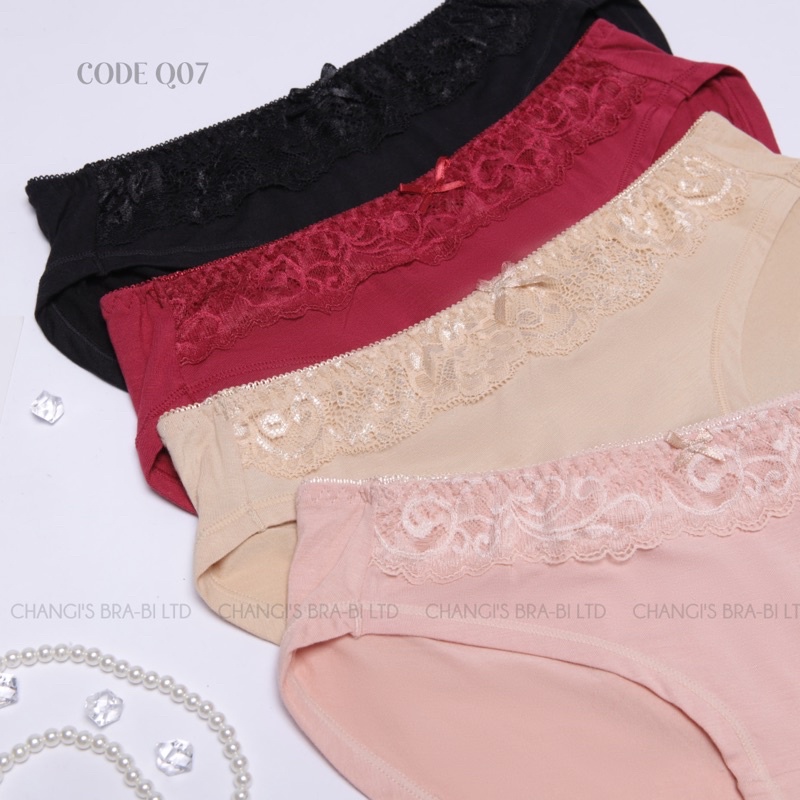Quần Lót Nữ Không Đường May Viền Ren Thông Hơi Big Size Mã Q07