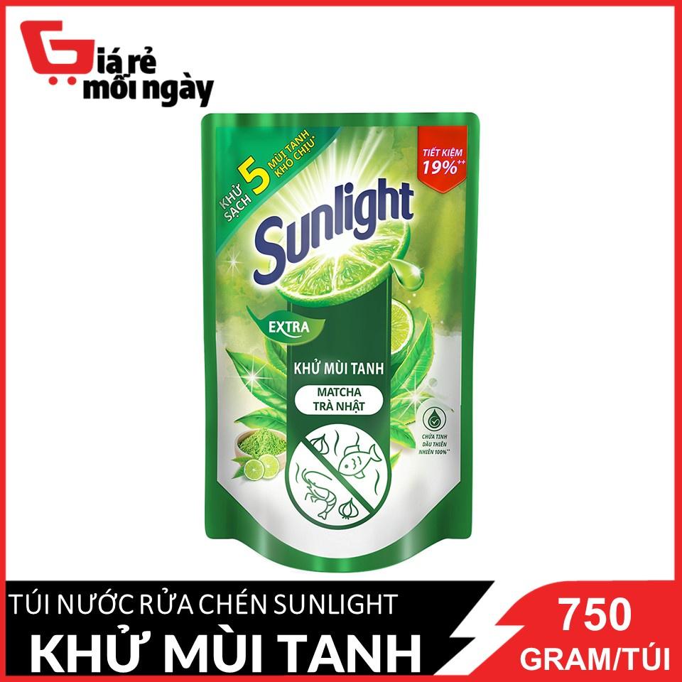 Nước rửa chén Sunlight Trà xanh Túi 750g