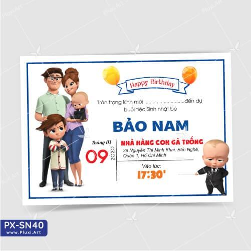 Thiệp thôi nôi – sinh nhật theo yêu cầu Pluxi