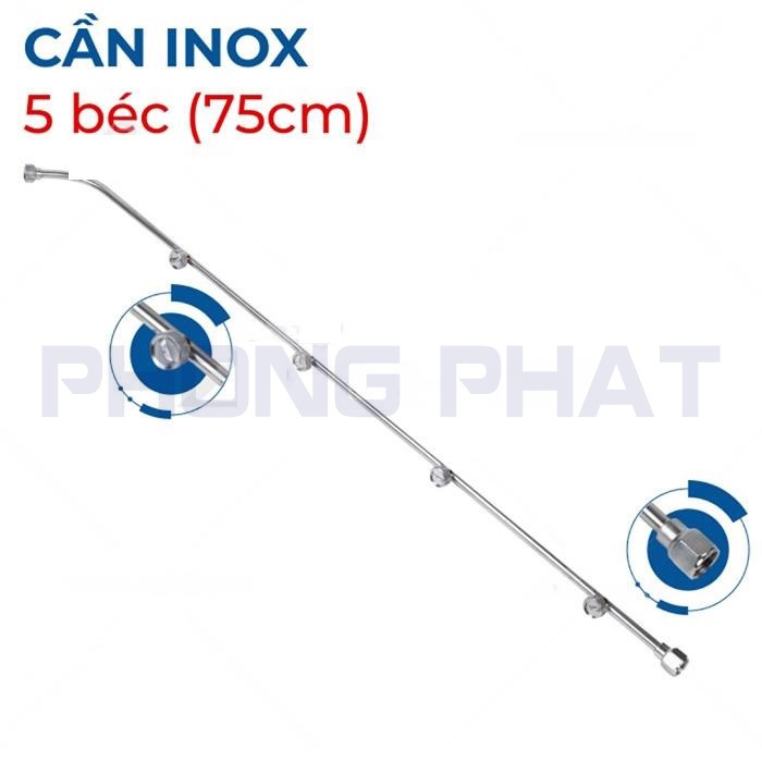 Cần Phun 5 Béc/ Cần Xịt Inox 304 5 Béc Dài 75cm Dùng Phun Xịt/ Tưới Cây/ Bình Xịt Điện/ Máy Phun Đeo Lưng