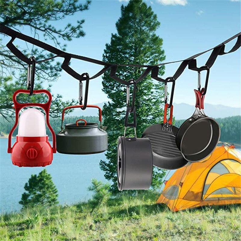 Multifunctional Tent Rope Lanyard Lamp Hanging Tool Hiking Clothesline With Carabiner Camping Accessories Outdoor Camping Tools