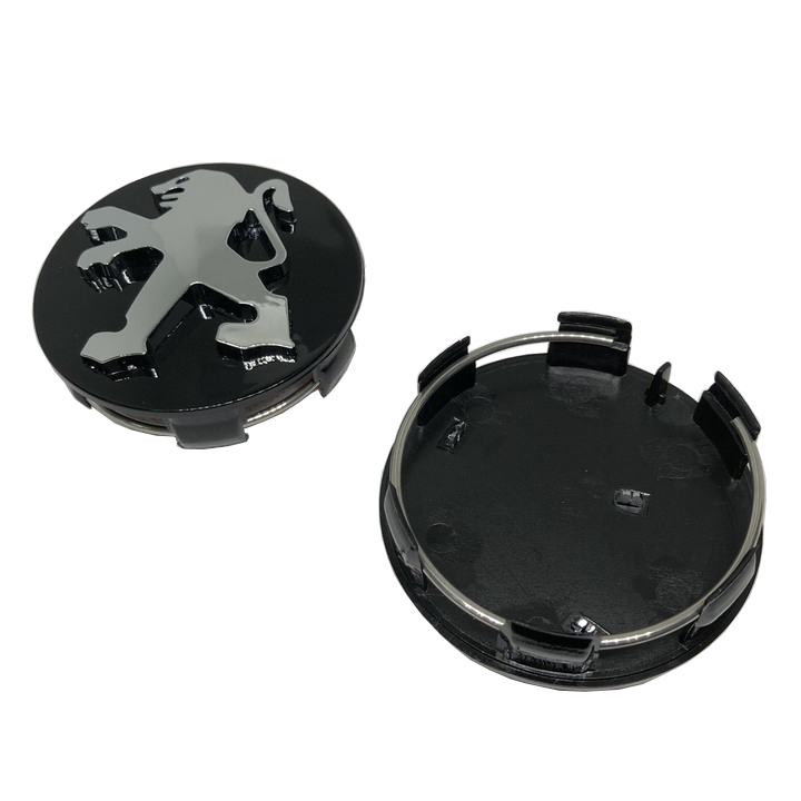 Logo chụp mâm, ốp lazang bánh xe ô tô Peugeot đường kính 60mm