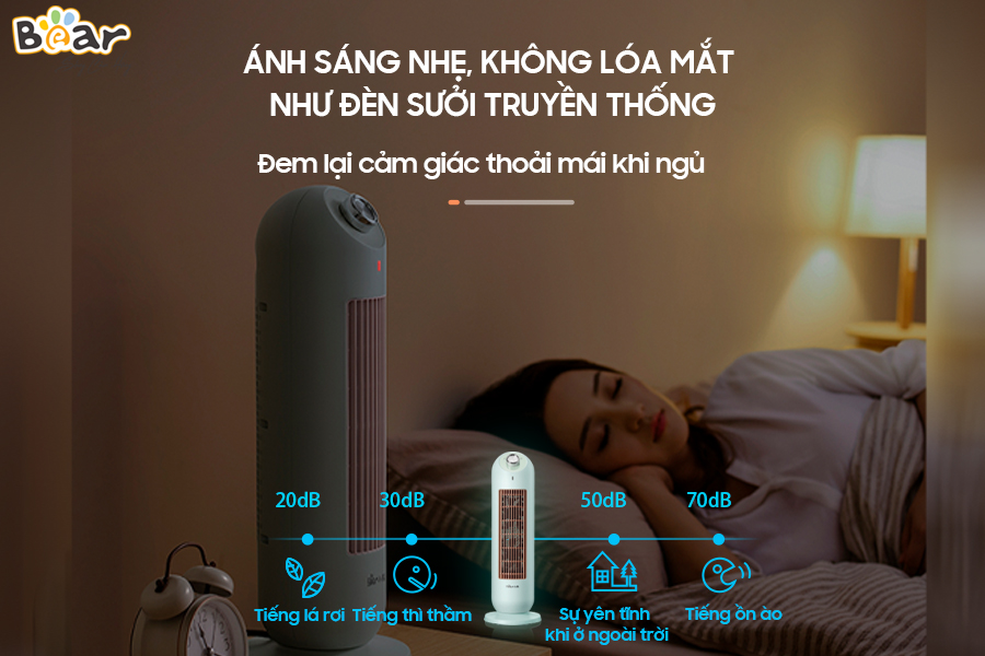 Máy Sưởi Ấm Gốm Bear DNQ-C20B1 Không Làm Khô Da Công Suất 2000W - Hàng Chính Hãng - Full Box