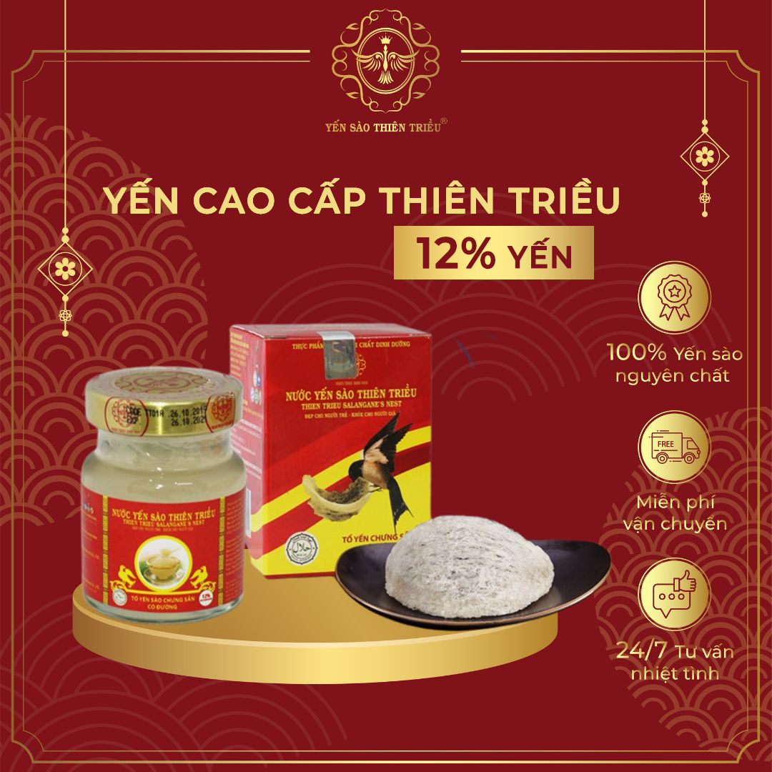 Nước yến sào cao cấp 12% yến tươi bồi bổ sức khỏe 1 lọ 70ml - Yến sào Thiên Triều