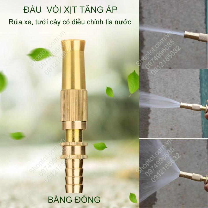 Vòi tăng áp bằng đồng/ Đầu Vòi xịt nước áp suất cao có thể tăng giảm lượng nước