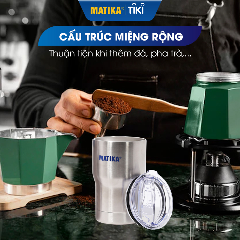 Cốc Giữ Nhiệt Chân Không MATIKA MTK-C1500 Ly Giữ Nhiệt Inox 2 Lớp 500ml - Hàng Chính Hãng