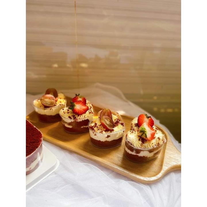 50 Ly Tim Có Nắp Đựng Bánh Lạnh Tiramisu - Mousse- Panna Cotta 7745