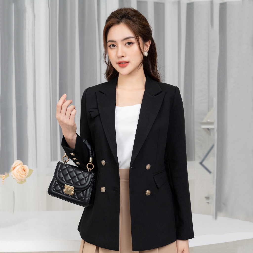 Áo Vest Nữ Công Sở Dáng Rộng UK Fashion Dài Tay 4 Cúc Kiểu Dáng Thanh Lịch Thời Thượng Chất Liệu Dày Dặn NKFAK2210001