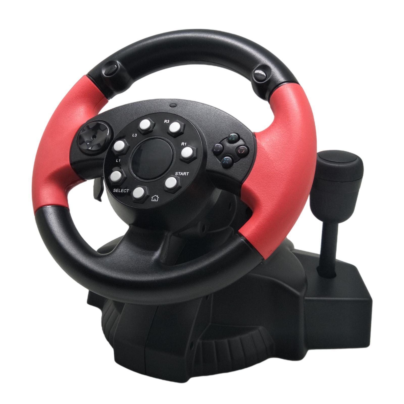 Gaming Racing Simulator Vibration PC Steering Wheel & Pedal For PS3/