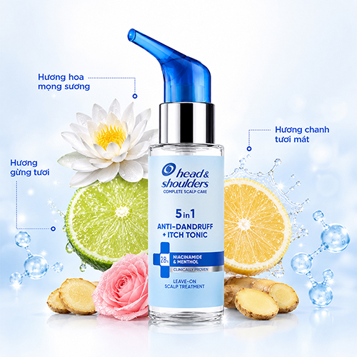 Xịt dưỡng da đầu Head Shoulders 5in1 2.8% Niacinamide and Menthol (50ml) - Hàng chính hãng
