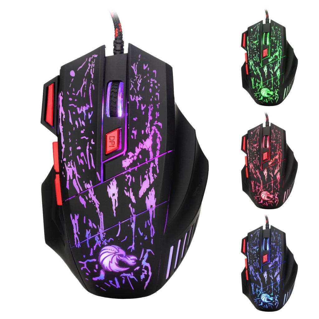 5500DPI Adjustable Optical Wired Gaming Mouse for Gamer 7Button Laptop USB#2