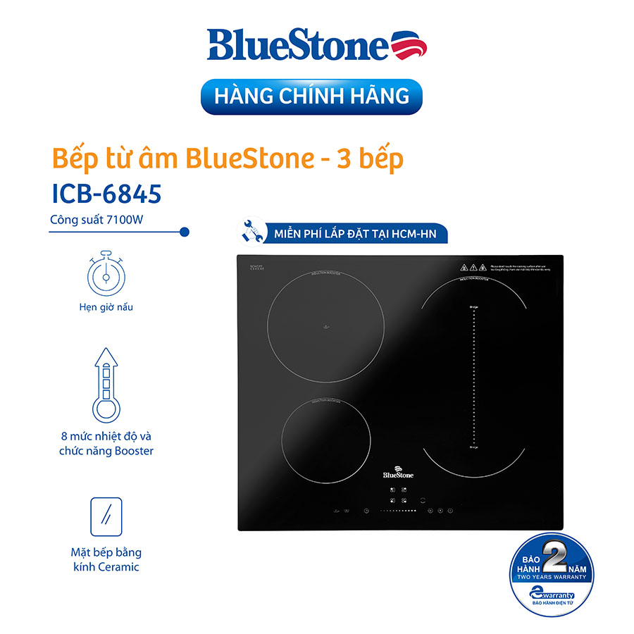 Bếp Âm Từ Đa Vùng Nấu Bluestone ICB-6845 (7100W) - Hàng Chính Hãng