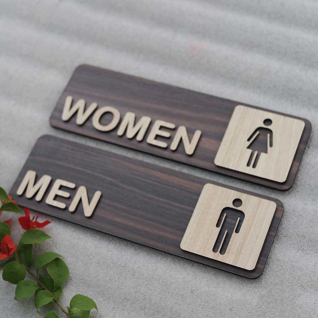 Bảng Gỗ Toilet (Men – Women) cao cấp decor quán LEVU TL18