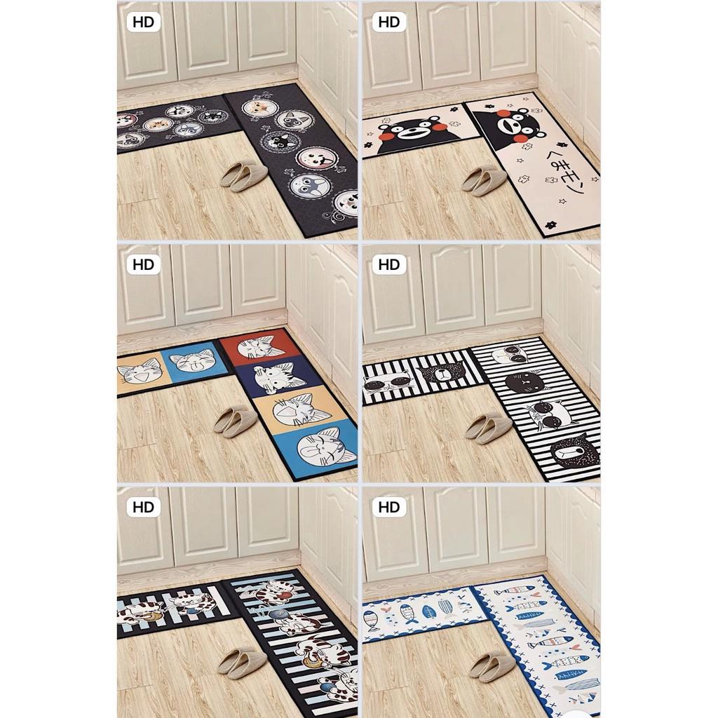 Bộ 2 Thảm Bếp Hàng Loại 1 Dày Và Mịn Thấm Hút Tốt, Mặt Đáy Chống trơn, Mặt Thảm Bali