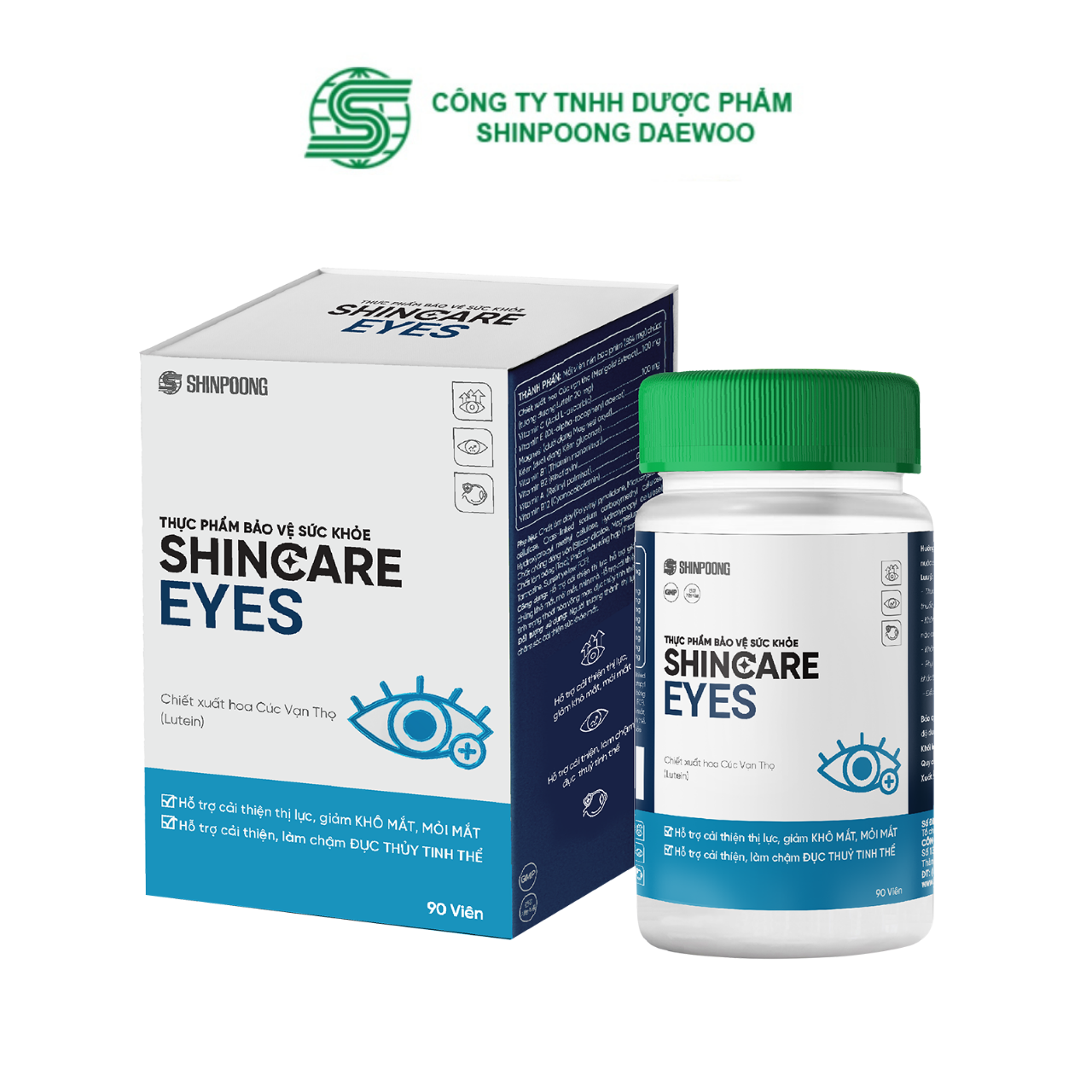 Combo Bảo vệ sức khỏe toàn diện - Hỗ trợ giảm cân, thải độc gan, cải thiện thị lực, bổ phổi, bền thành mạch - Shincare 90 viên SHINPOONG