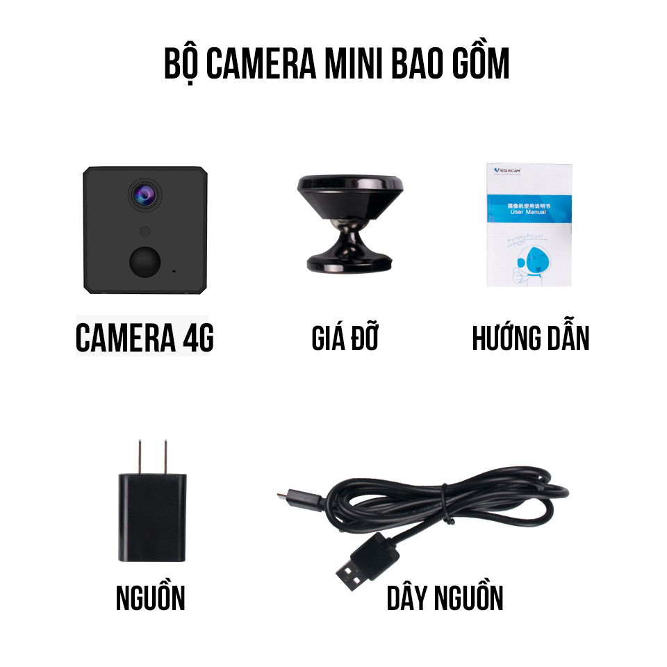 Camera Mini S12 Dùng Sim 4G Quay Video 4K FullHD 1080P Siêu Nét - Quan Sát Báo Động Chống Trộm Hồng Ngoại Đen -Hàng Cao Cấp