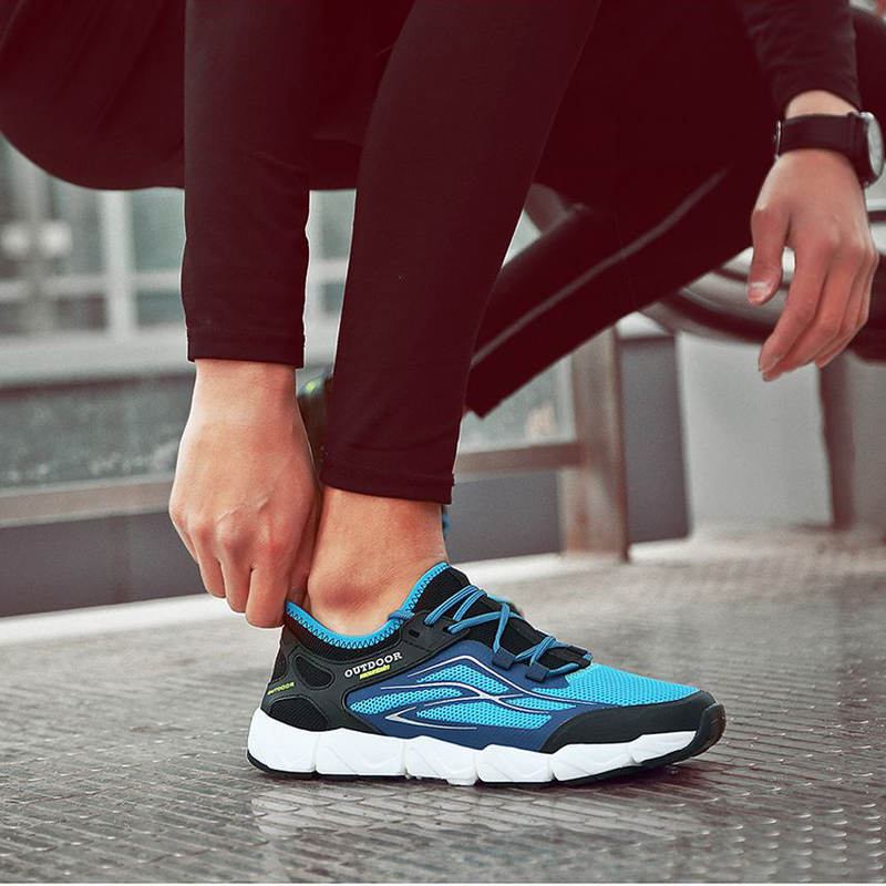Men's Sports Sneaker Mesh Rubber Splice Breathable Light Running Shoes Tennis Shoes