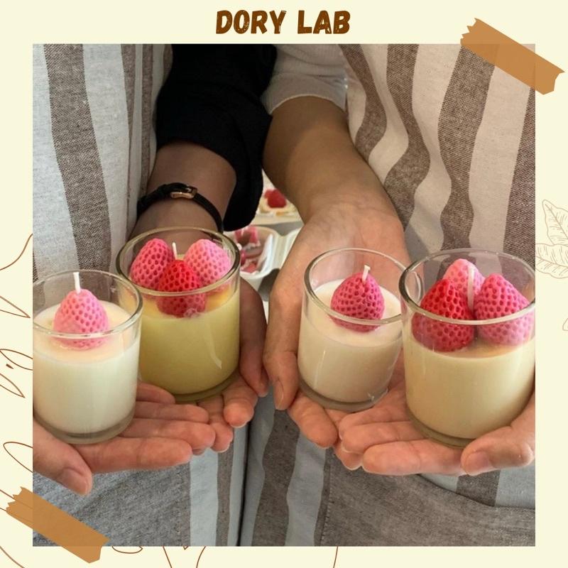 Nến Ly Dâu Tây Handmade Không Khói Giúp Thư Giãn, Decor Phòng - Dory Lab