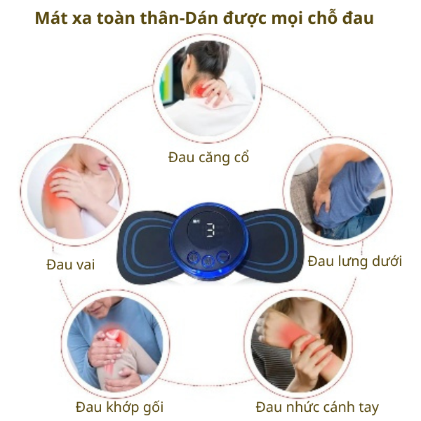 Máy Massage Xung Điện EMS,Miếng Dán Massage Xung Điện Cổ Vai Gáy Bắp Tay Lưng,Xoa bóp Sâu Giảm Đau Hiệu Quả