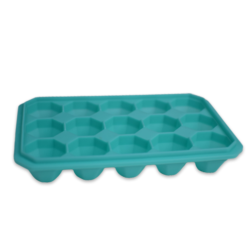 Khay làm đá silicone có nắp QSILIKIT 15 ngăn hình kim cương, hộp trữ đông thực phẩm an toàn – Xanh Lam