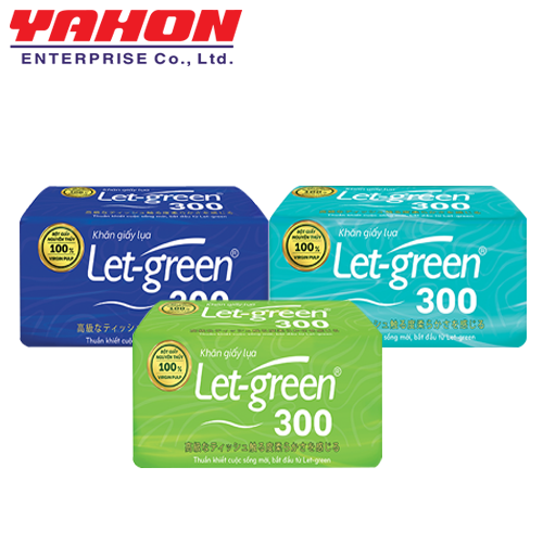 Combo 3 Bao Khăn Giấy Lụa LET-GREEN, 300 Tờ/Bao